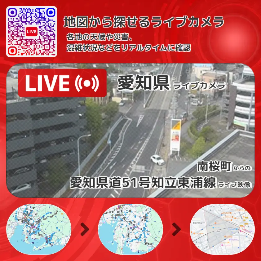 愛知県 「愛知県道51号知立東浦線」ライブ映像(南桜町 設置カメラ) ライブカメラ 監視カメラ
