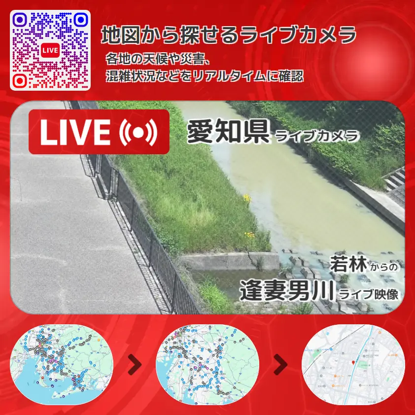 愛知県 「逢妻男川」ライブ映像(若林 設置カメラ) ライブカメラ 監視カメラ