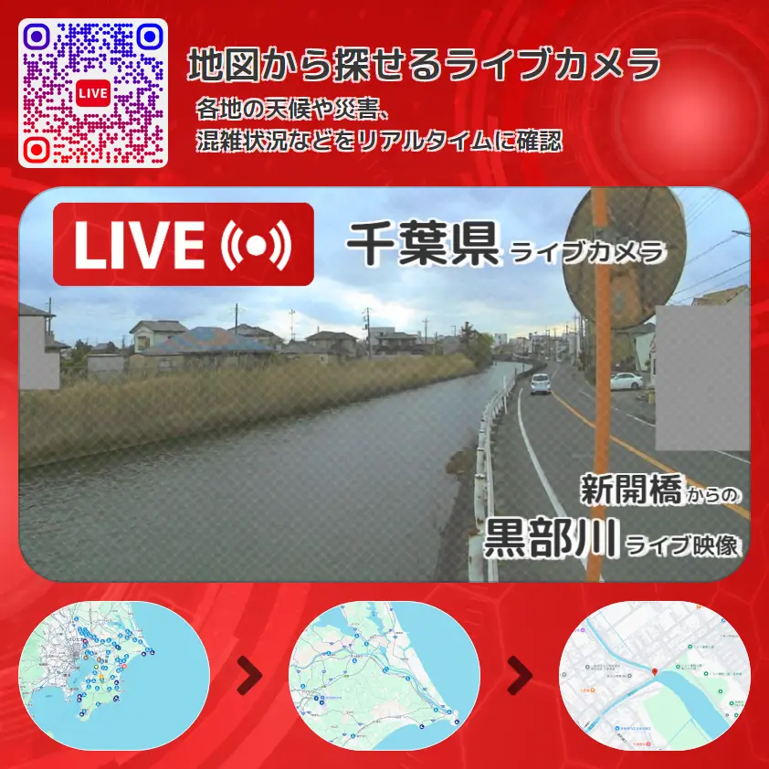 千葉県 「黒部川」ライブ映像(新開橋 設置カメラ) ライブカメラ 監視カメラ