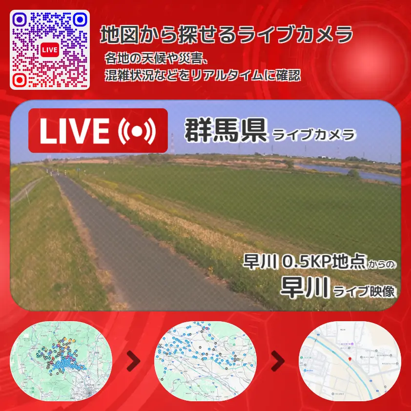 群馬県 「早川」ライブ映像(早川 0.5KP地点 設置カメラ) ライブカメラ 監視カメラ