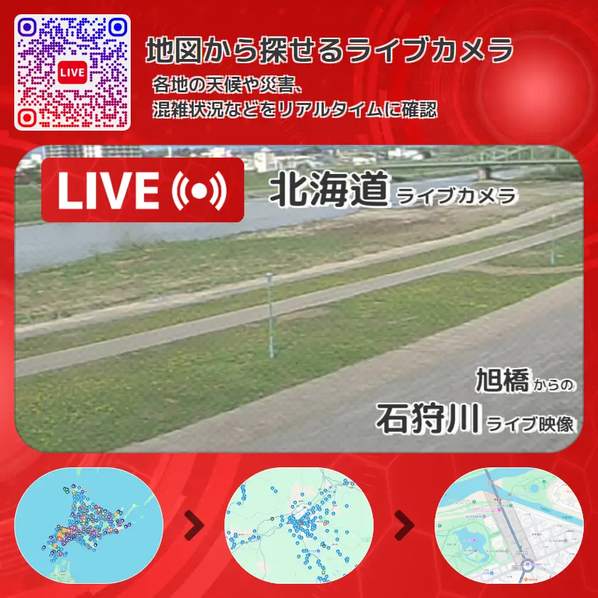 北海道 「石狩川」ライブ映像(旭橋 設置カメラ) ライブカメラ 監視カメラ