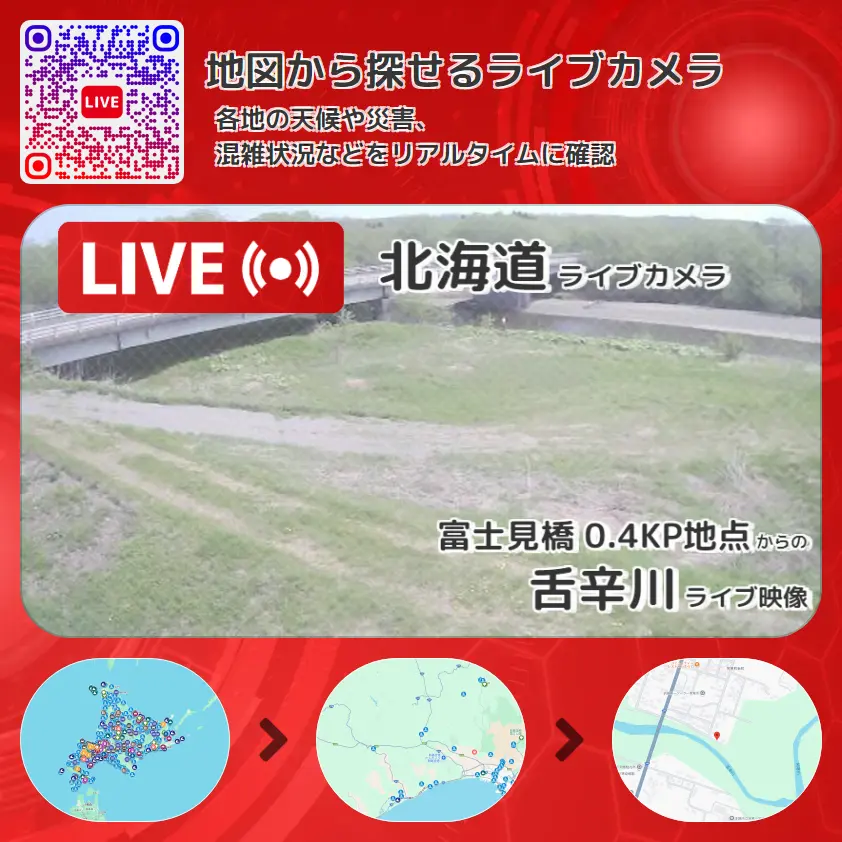 北海道 「舌辛川」ライブ映像(富士見橋 0.4KP地点 設置カメラ) ライブカメラ 監視カメラ