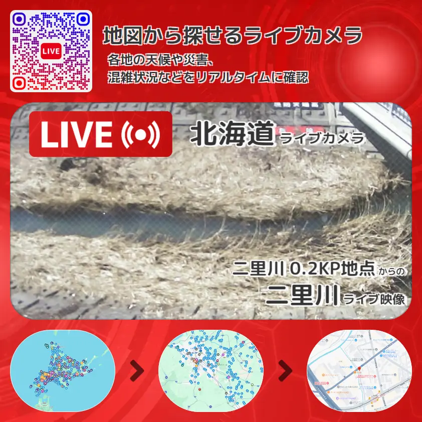 北海道 「二里川」ライブ映像(二里川 0.2KP地点 設置カメラ) ライブカメラ 監視カメラ