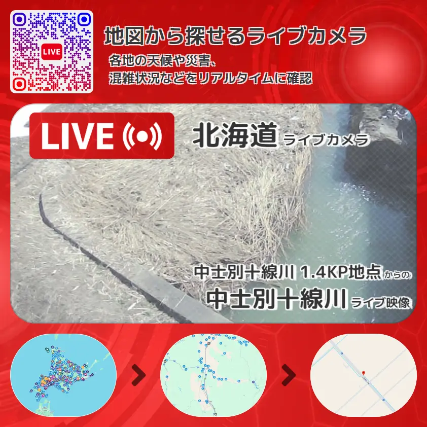 北海道 「中士別十線川」ライブ映像(中士別十線川 1.4KP地点 設置カメラ) ライブカメラ 監視カメラ