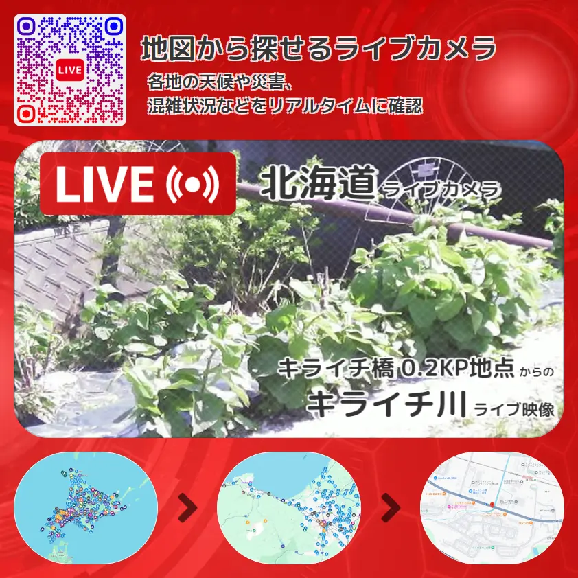 北海道 「キライチ川」ライブ映像(キライチ橋 0.2KP地点 設置カメラ) ライブカメラ 監視カメラ