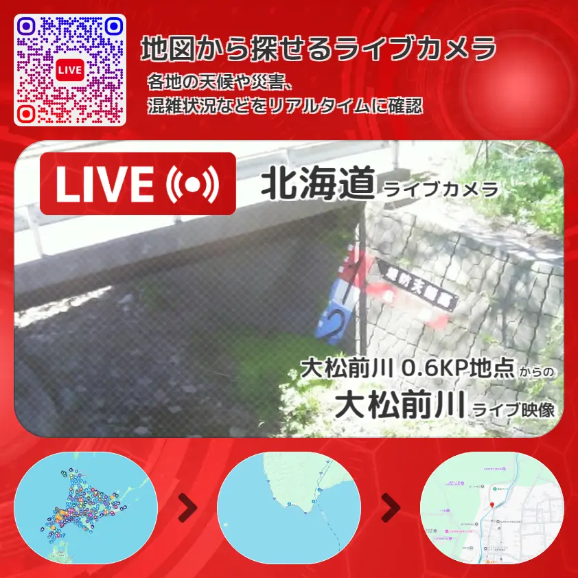 北海道 「大松前川」ライブ映像(大松前川 0.6KP地点 設置カメラ) ライブカメラ 監視カメラ