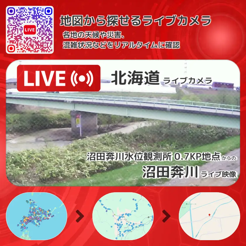 北海道 「沼田奔川」ライブ映像(沼田奔川水位観測所 0.7KP地点 設置カメラ) ライブカメラ 監視カメラ