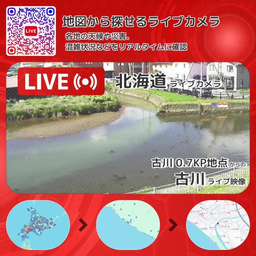 北海道 「古川」ライブ映像(古川 0.7KP地点 設置カメラ) ライブカメラ 監視カメラ