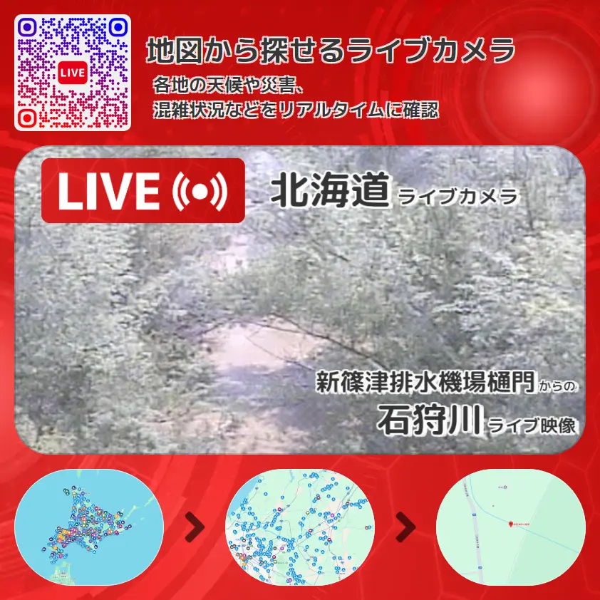 北海道 「石狩川」ライブ映像(新篠津排水機場樋門 設置カメラ) ライブカメラ 監視カメラ