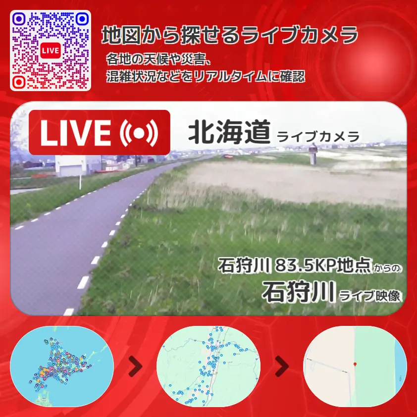 北海道 「石狩川」ライブ映像(石狩川 83.5KP地点 設置カメラ) ライブカメラ 監視カメラ