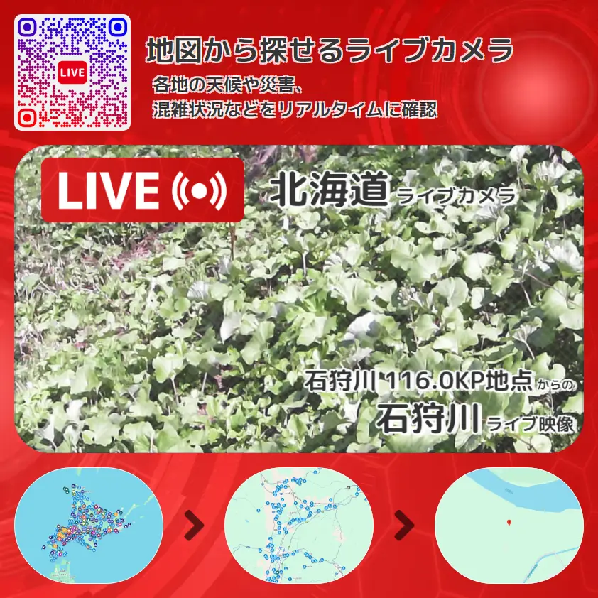 北海道 「石狩川」ライブ映像(石狩川 116.0KP地点 設置カメラ) ライブカメラ 監視カメラ