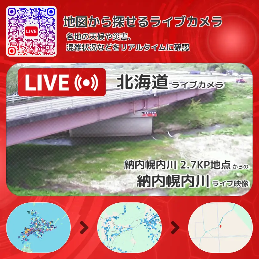 北海道 「納内幌内川」ライブ映像(納内幌内川 2.7KP地点 設置カメラ) ライブカメラ 監視カメラ