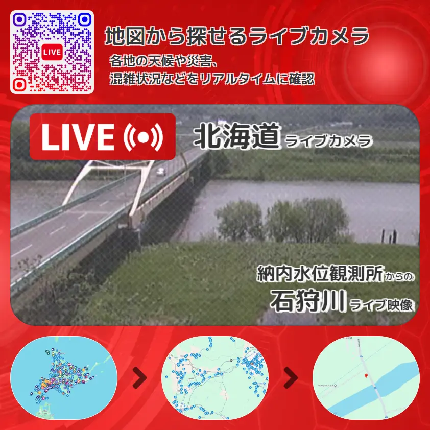 北海道 「石狩川」ライブ映像(納内水位観測所 設置カメラ) ライブカメラ 監視カメラ