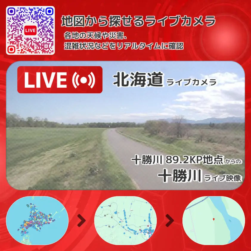 北海道 「十勝川」ライブ映像(十勝川 89.2KP地点 設置カメラ) ライブカメラ 監視カメラ