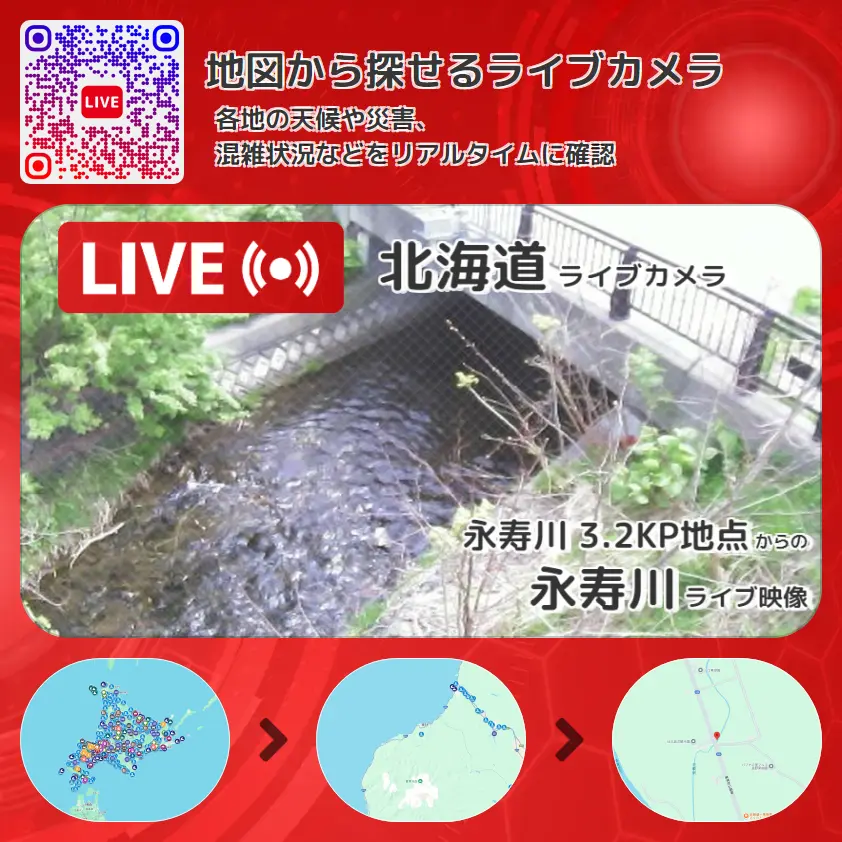 北海道 「永寿川」ライブ映像(永寿川 3.2KP地点 設置カメラ) ライブカメラ 監視カメラ
