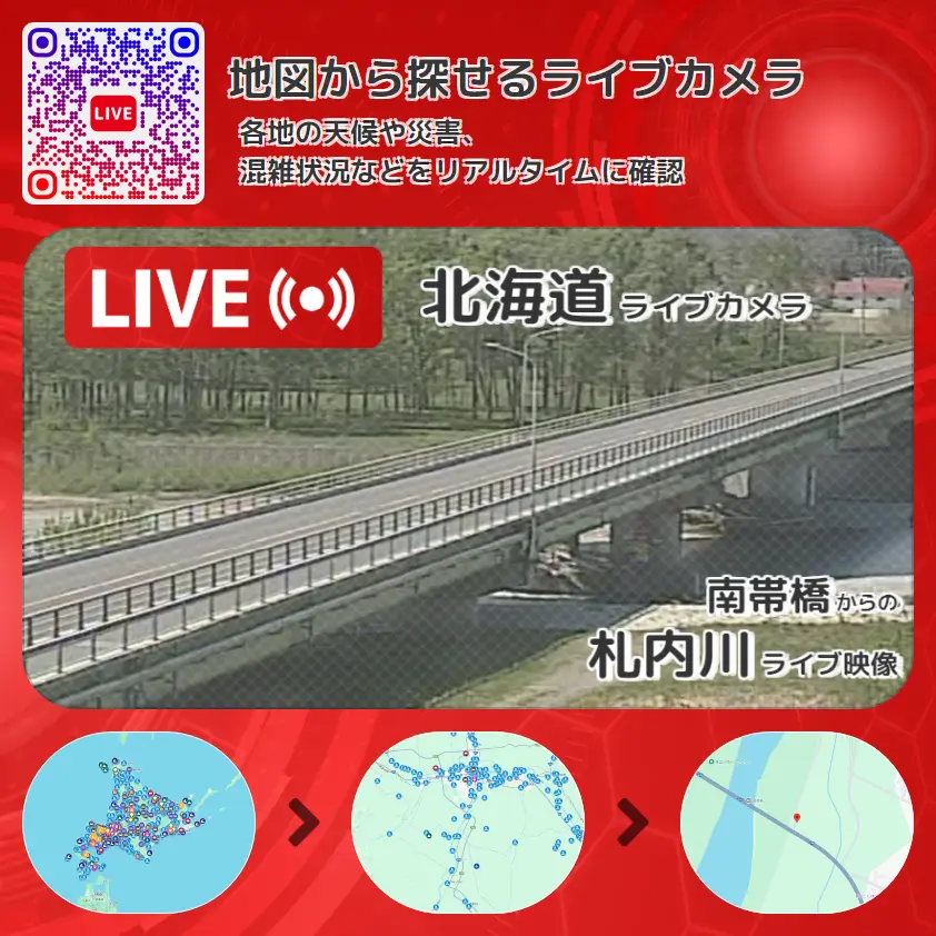 北海道 「札内川」ライブ映像(南帯橋 設置カメラ) ライブカメラ 監視カメラ