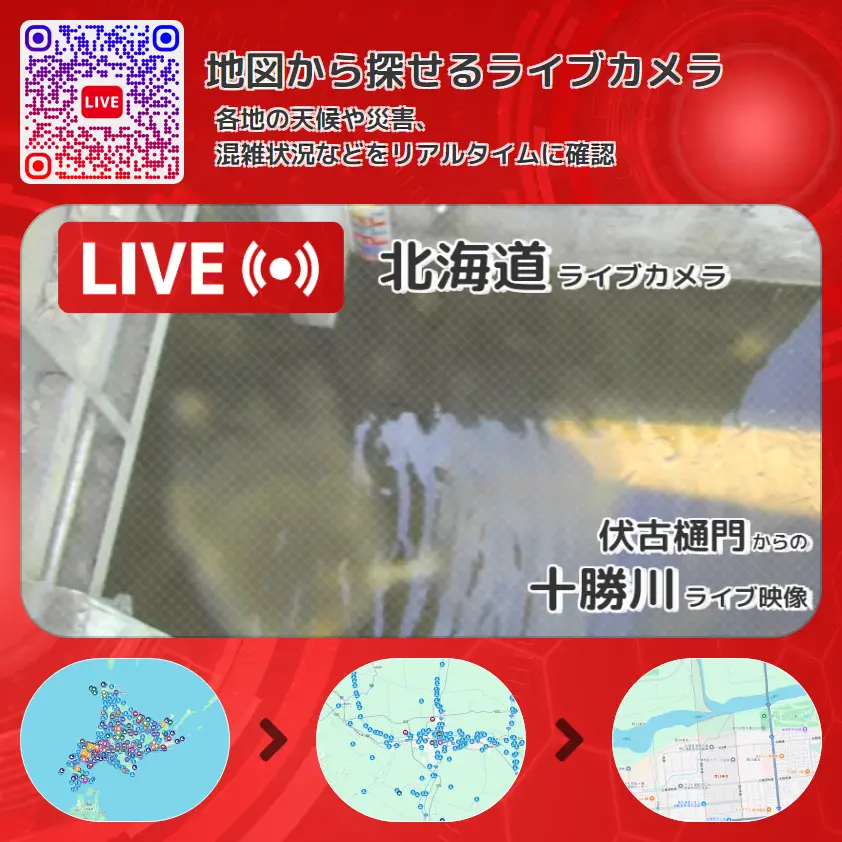 北海道 「十勝川」ライブ映像(伏古樋門 設置カメラ) ライブカメラ 監視カメラ