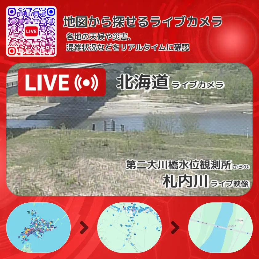 北海道 「札内川」ライブ映像(第二大川橋水位観測所 設置カメラ) ライブカメラ 監視カメラ