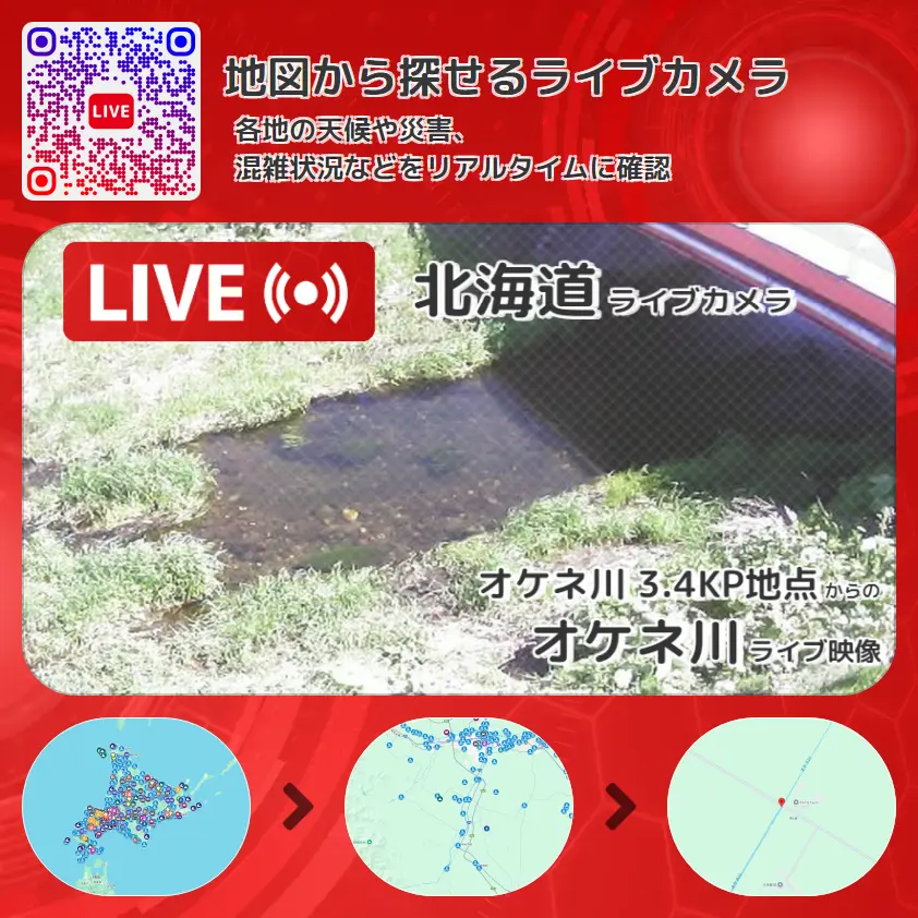 北海道 「オケネ川」ライブ映像(オケネ川 3.4KP地点 設置カメラ) ライブカメラ 監視カメラ