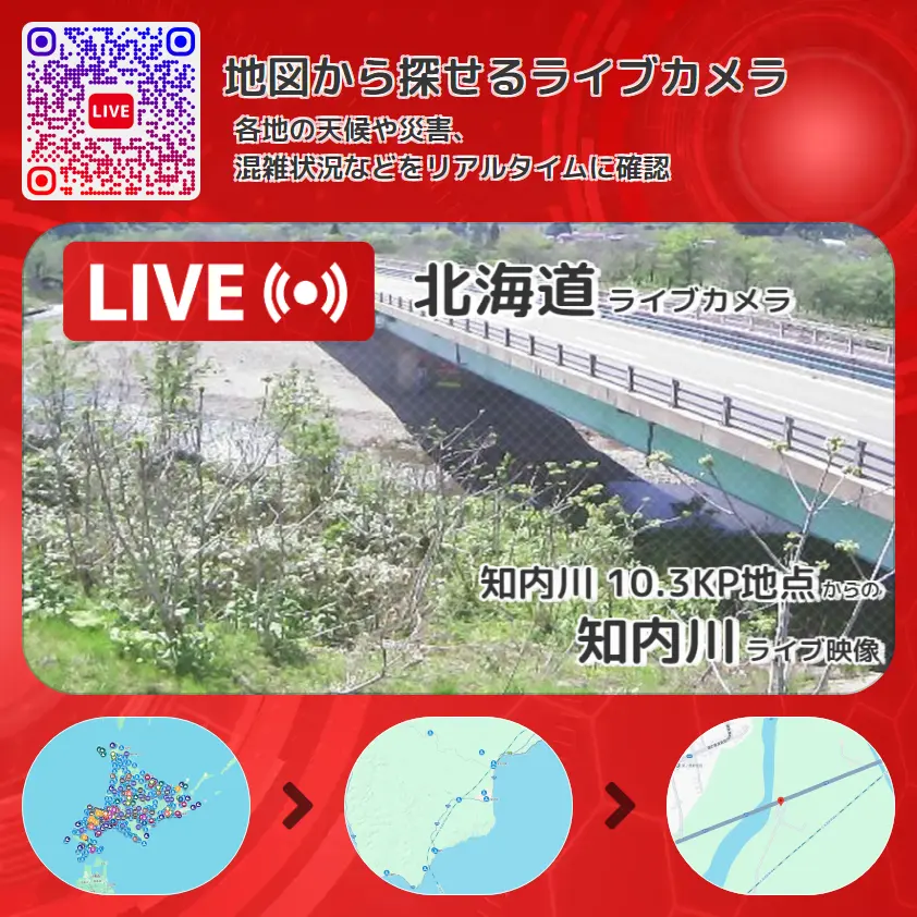 北海道 「知内川」ライブ映像(知内川 10.3KP地点 設置カメラ) ライブカメラ 監視カメラ