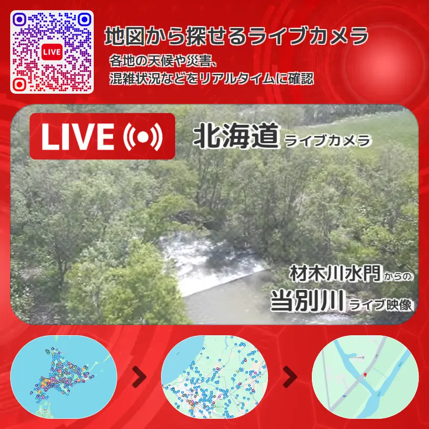 北海道 「当別川」ライブ映像(材木川水門 設置カメラ) ライブカメラ 監視カメラ