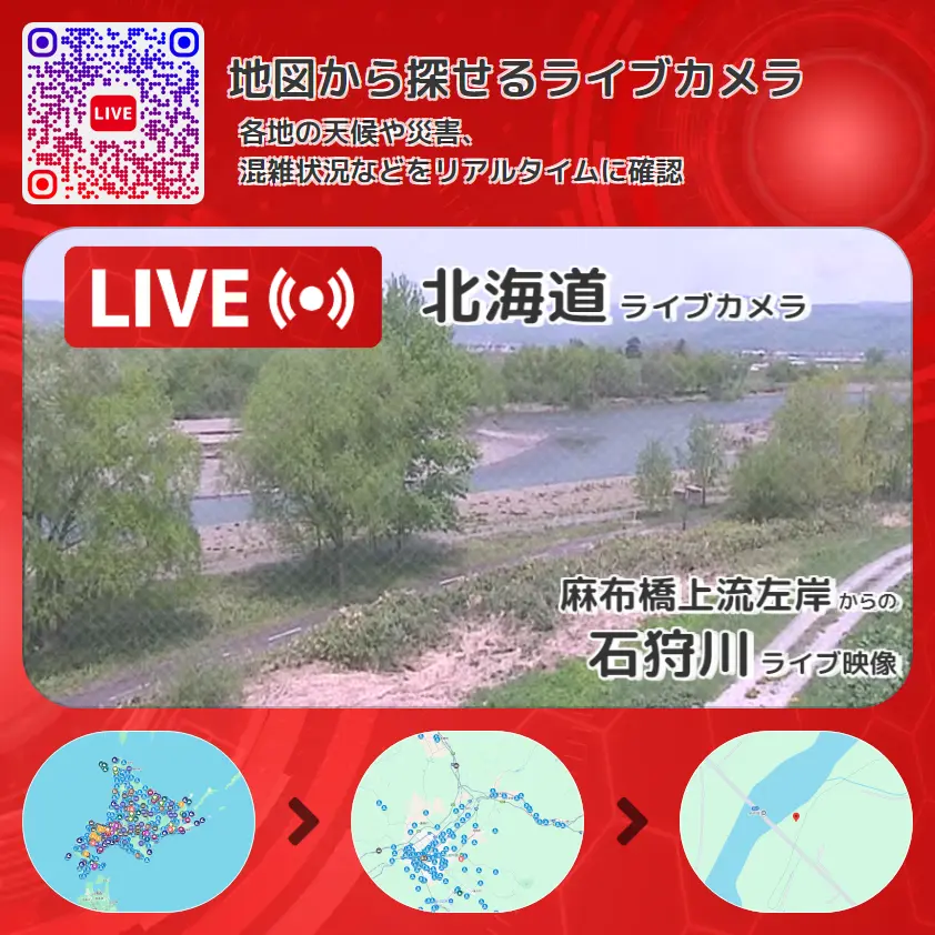 北海道 「石狩川」ライブ映像(麻布橋上流左岸 設置カメラ) ライブカメラ 監視カメラ