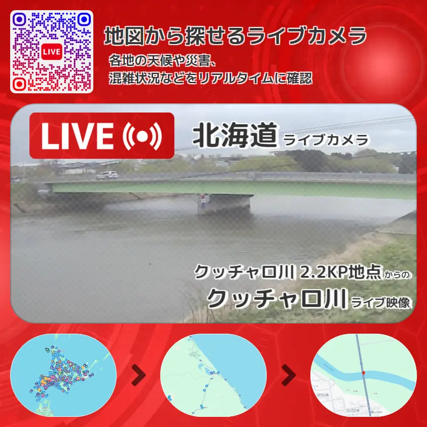 北海道 「クッチャロ川」ライブ映像(クッチャロ川 2.2KP地点 設置カメラ) ライブカメラ 監視カメラ