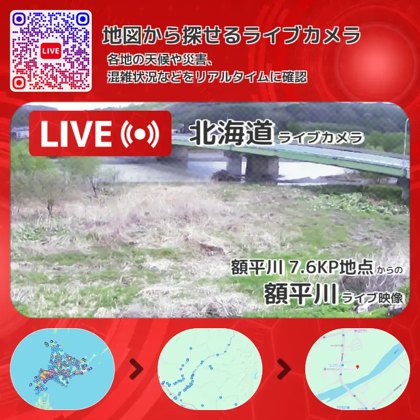 北海道 「額平川」ライブ映像(額平川 7.6KP地点 設置カメラ) ライブカメラ 監視カメラ