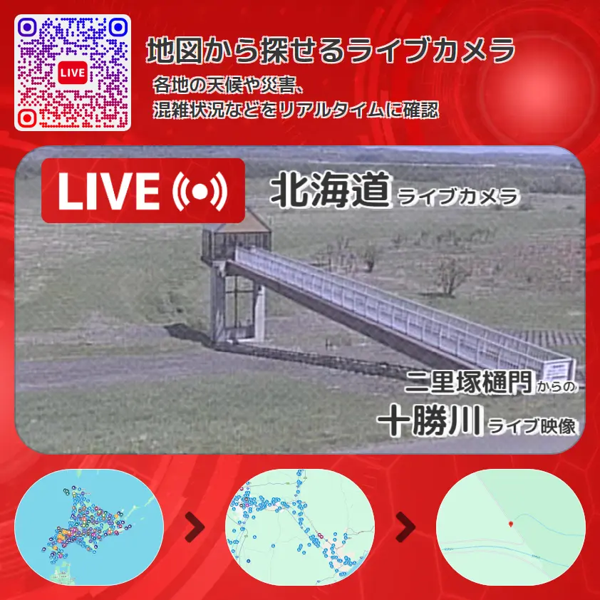 北海道 「十勝川」ライブ映像(二里塚樋門 設置カメラ) ライブカメラ 監視カメラ