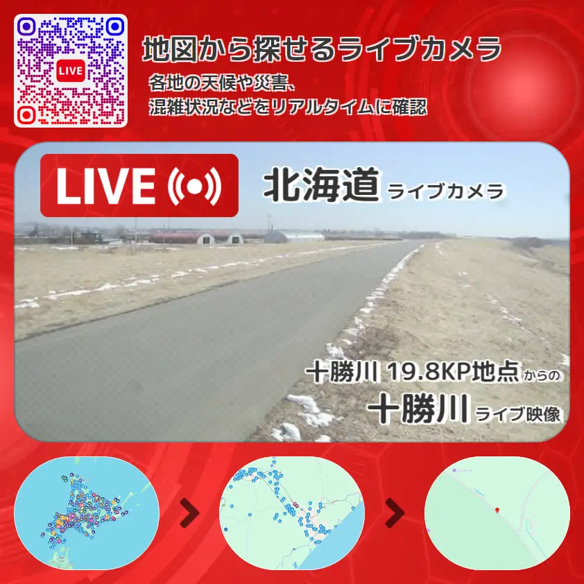 北海道 「十勝川」ライブ映像(十勝川 19.8KP地点 設置カメラ) ライブカメラ 監視カメラ