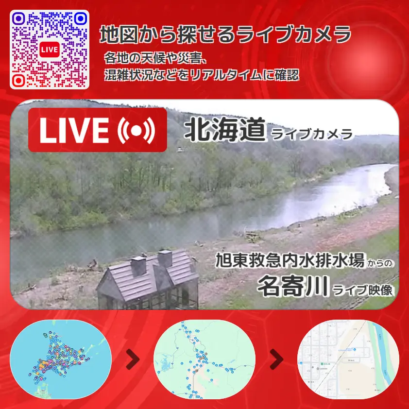 北海道 「名寄川」ライブ映像(旭東救急内水排水場 設置カメラ) ライブカメラ 監視カメラ