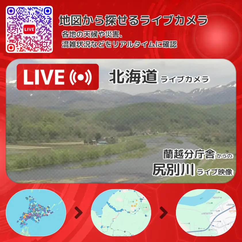 北海道 「尻別川」ライブ映像(蘭越分庁舎 設置カメラ) ライブカメラ 監視カメラ