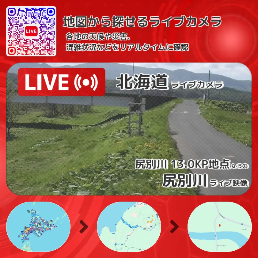 北海道 「尻別川」ライブ映像(尻別川 13.0KP地点 設置カメラ) ライブカメラ 監視カメラ