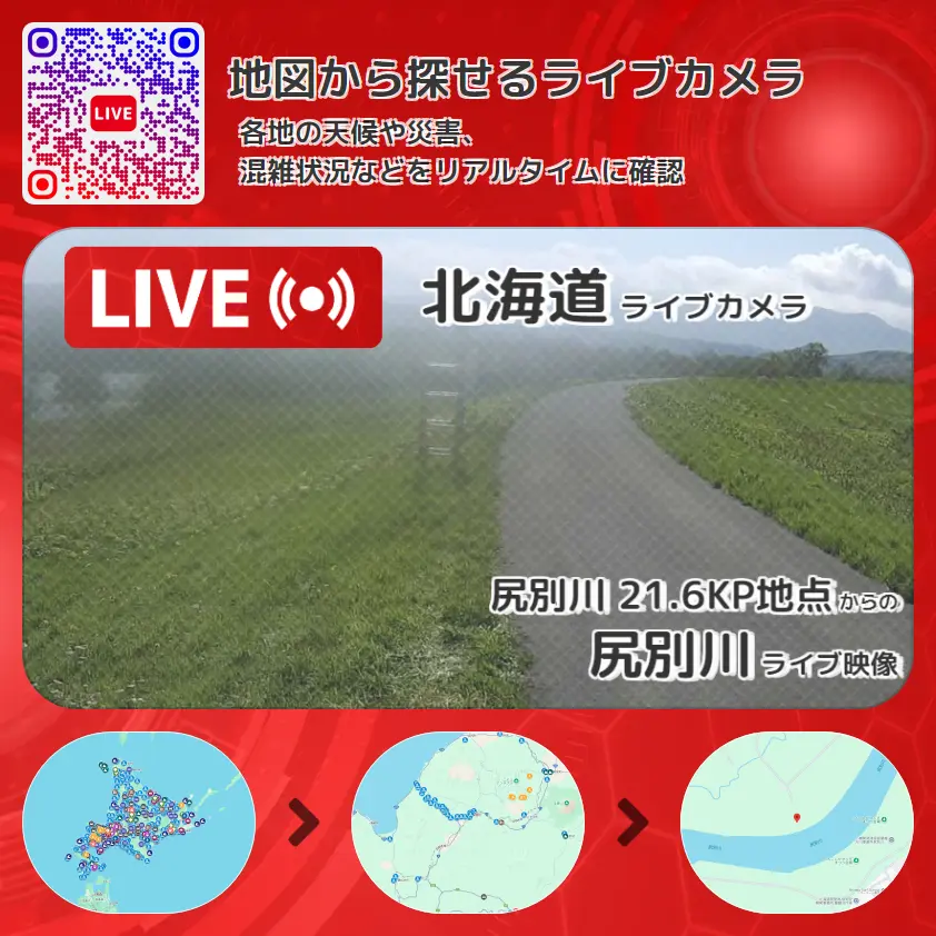 北海道 「尻別川」ライブ映像(尻別川 21.6KP地点 設置カメラ) ライブカメラ 監視カメラ