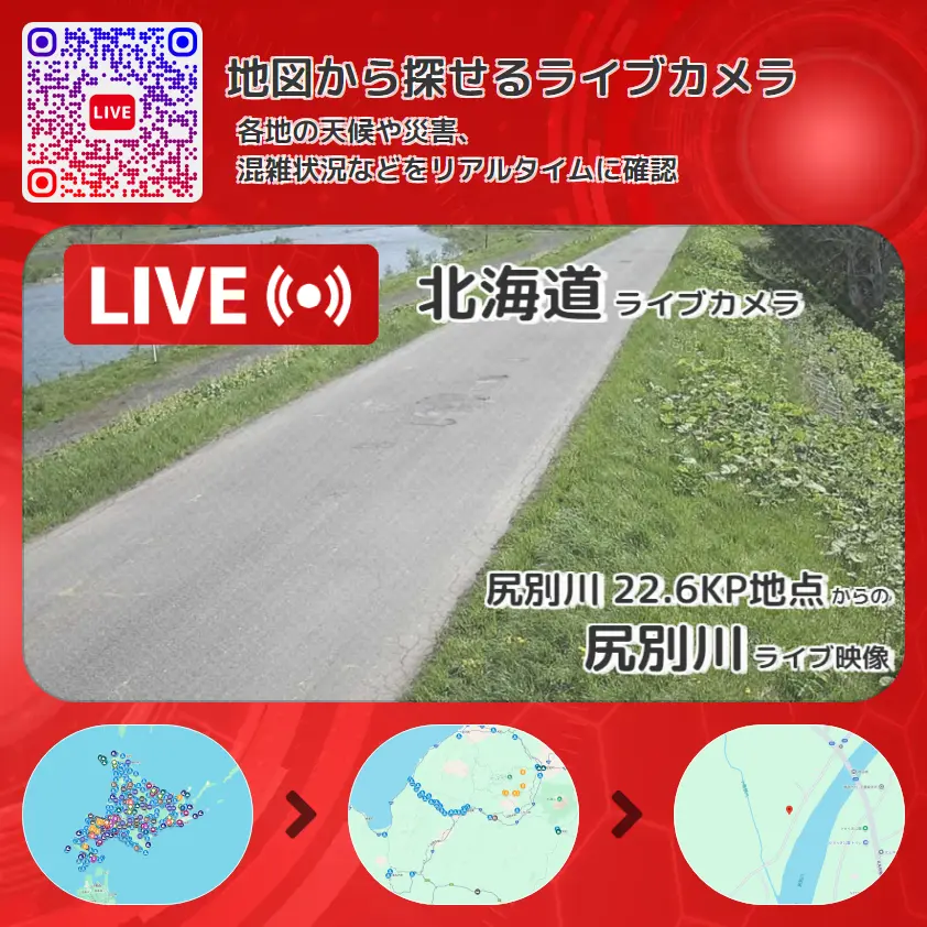 北海道 「尻別川」ライブ映像(尻別川 22.6KP地点 設置カメラ) ライブカメラ 監視カメラ