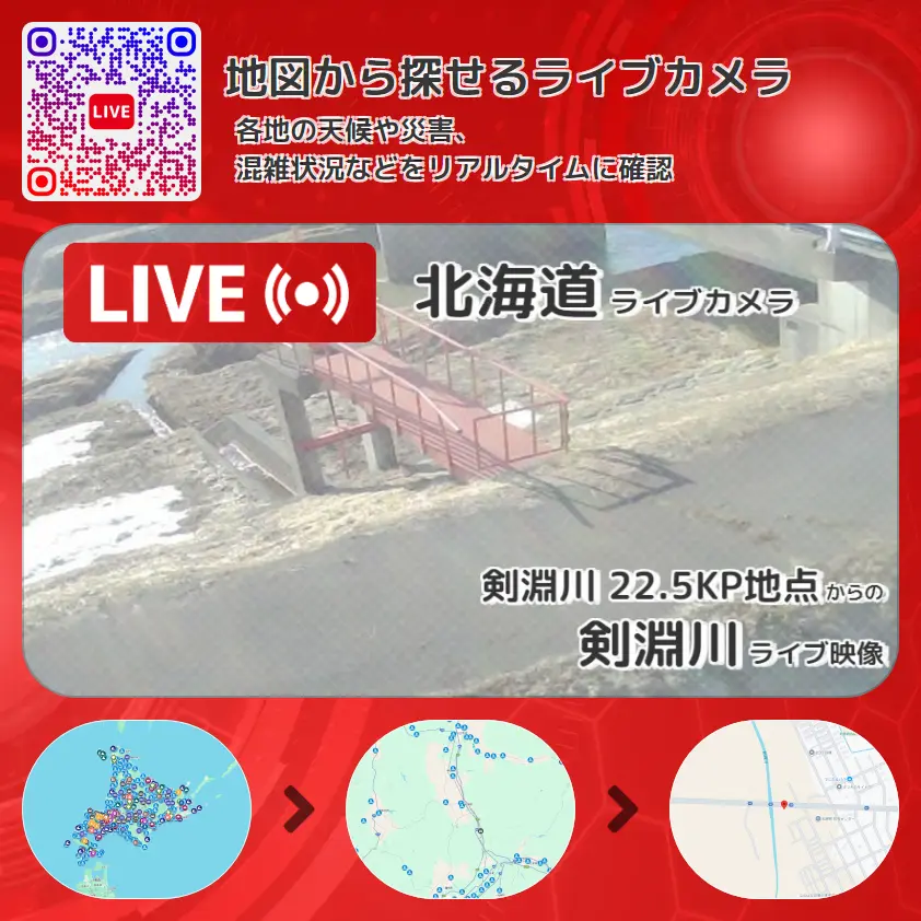 北海道 「剣淵川」ライブ映像(剣淵川 22.5KP地点 設置カメラ) ライブカメラ 監視カメラ