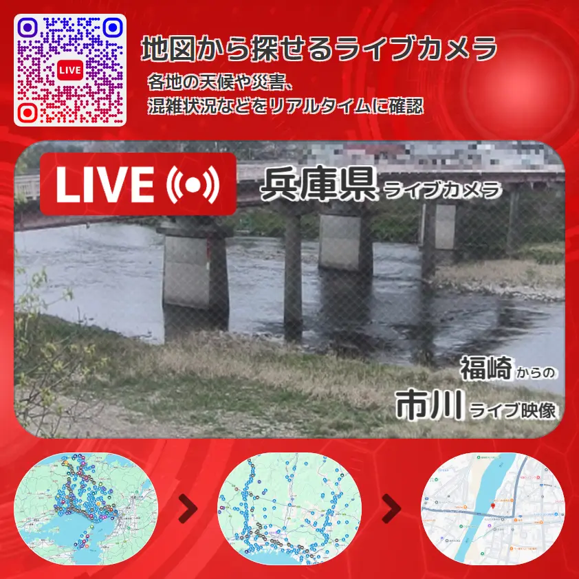 兵庫県 「市川」ライブ映像(福崎 設置カメラ) ライブカメラ 監視カメラ