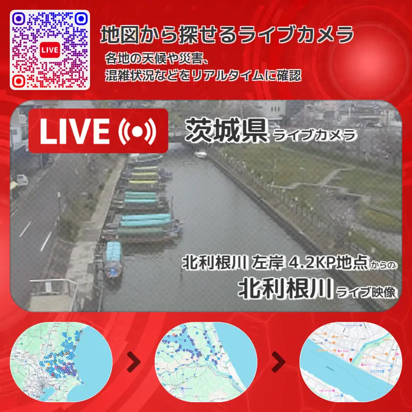 茨城県 「北利根川」ライブ映像(北利根川 左岸 4.2KP地点 設置カメラ) ライブカメラ 監視カメラ