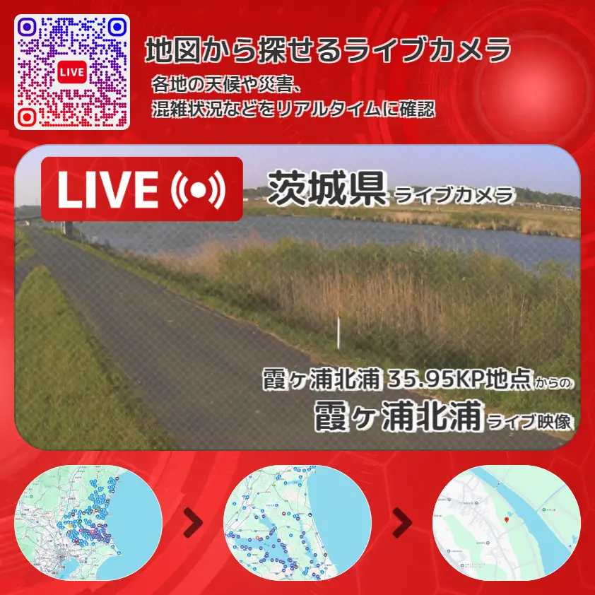 茨城県 「霞ヶ浦北浦」ライブ映像（霞ヶ浦北浦 35.95KP地点 設置カメラ） ライブカメラ 監視カメラ