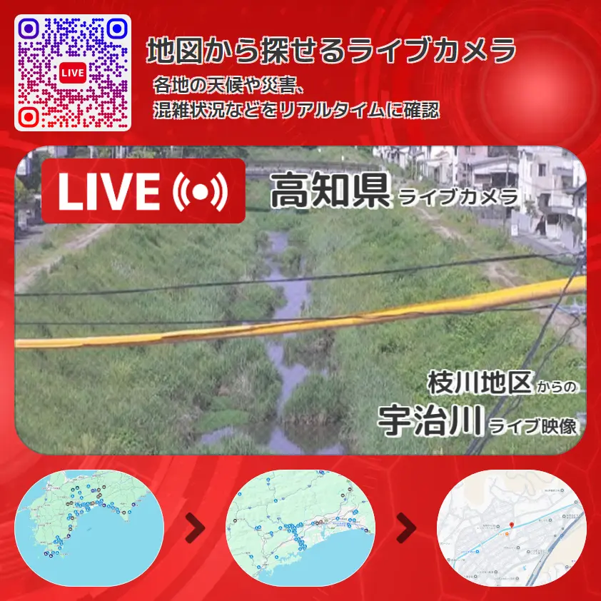 高知県 「宇治川」ライブ映像(枝川地区 設置カメラ) ライブカメラ 監視カメラ