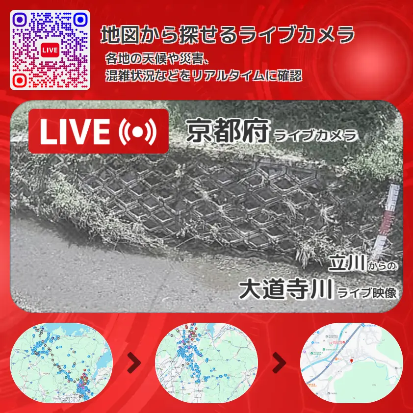 京都府 「大道寺川」ライブ映像(立川 設置カメラ) ライブカメラ 監視カメラ