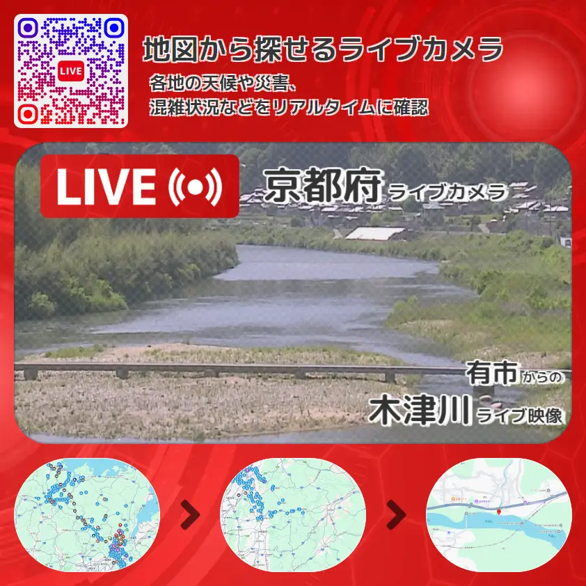 京都府 「木津川」ライブ映像(有市 設置カメラ) ライブカメラ 監視カメラ