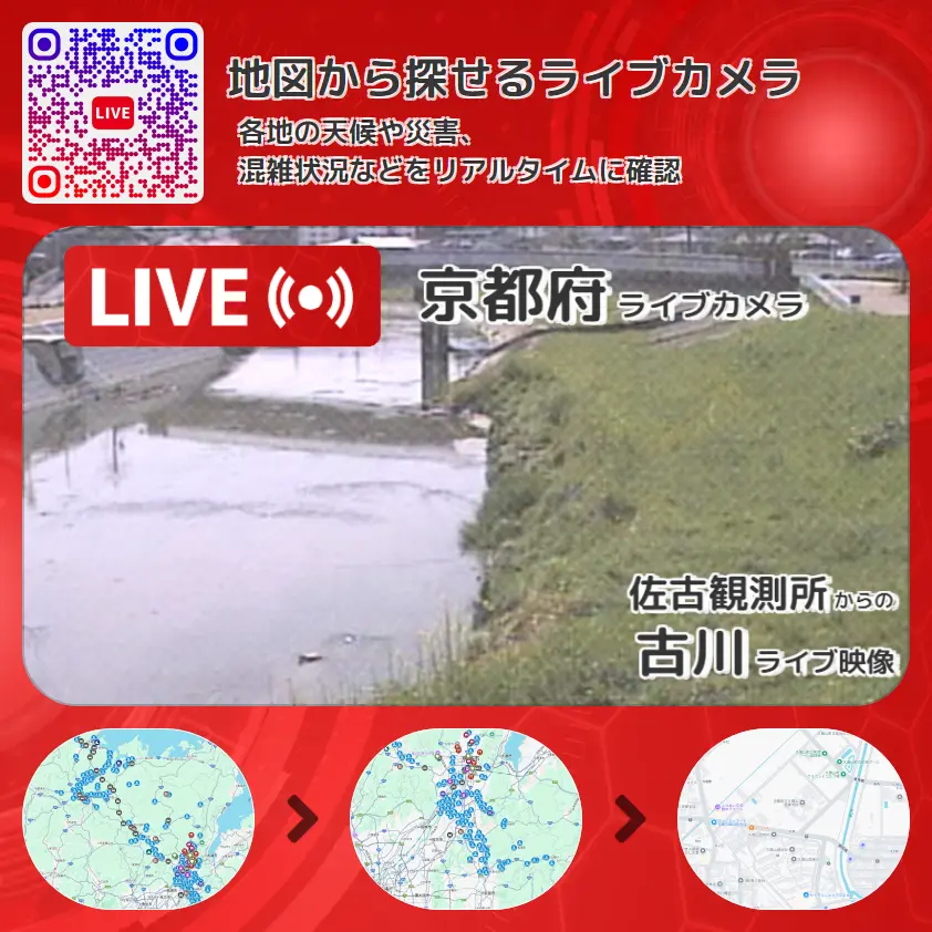 京都府 「古川」ライブ映像(佐古観測所 設置カメラ) ライブカメラ 監視カメラ