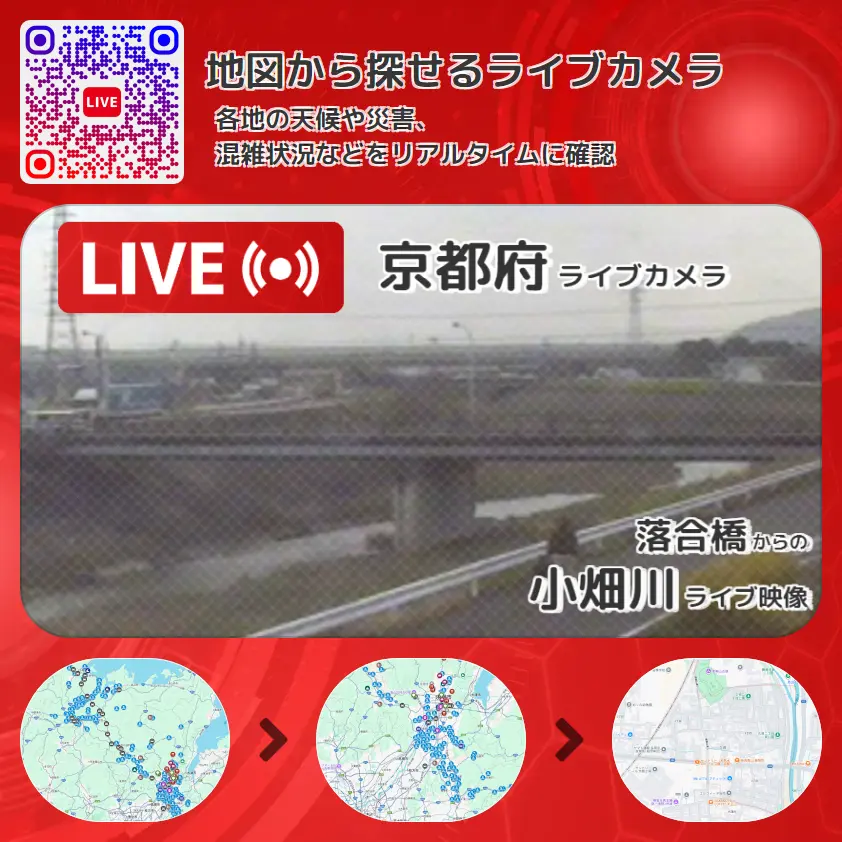 京都府 「小畑川」ライブ映像(落合橋 設置カメラ) ライブカメラ 監視カメラ