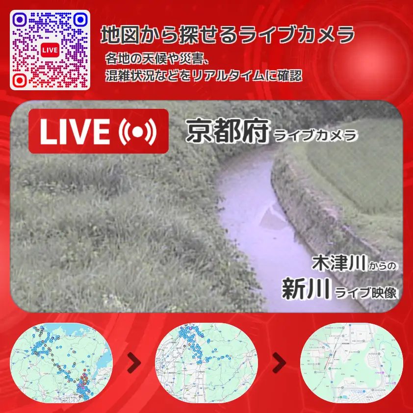 京都府 「新川」ライブ映像(木津川 設置カメラ) ライブカメラ 監視カメラ