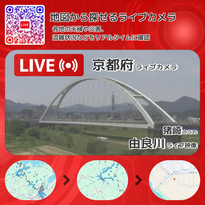 京都府 「由良川」ライブ映像(猪崎 設置カメラ) ライブカメラ 監視カメラ