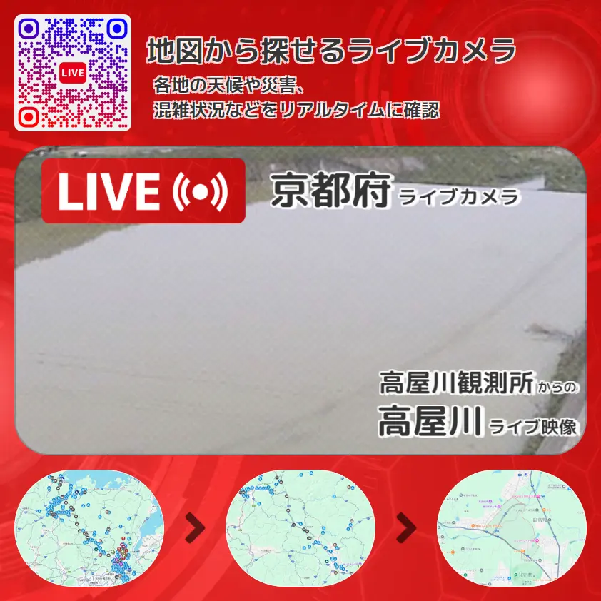 京都府 「高屋川」ライブ映像(高屋川観測所 設置カメラ) ライブカメラ 監視カメラ