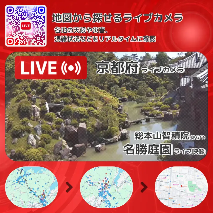 京都府 「名勝庭園」ライブ映像（総本山智積院 設置カメラ） ライブカメラ 監視カメラ