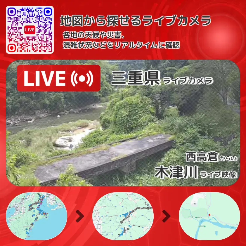 三重県 「木津川」ライブ映像(西高倉 設置カメラ) ライブカメラ 監視カメラ