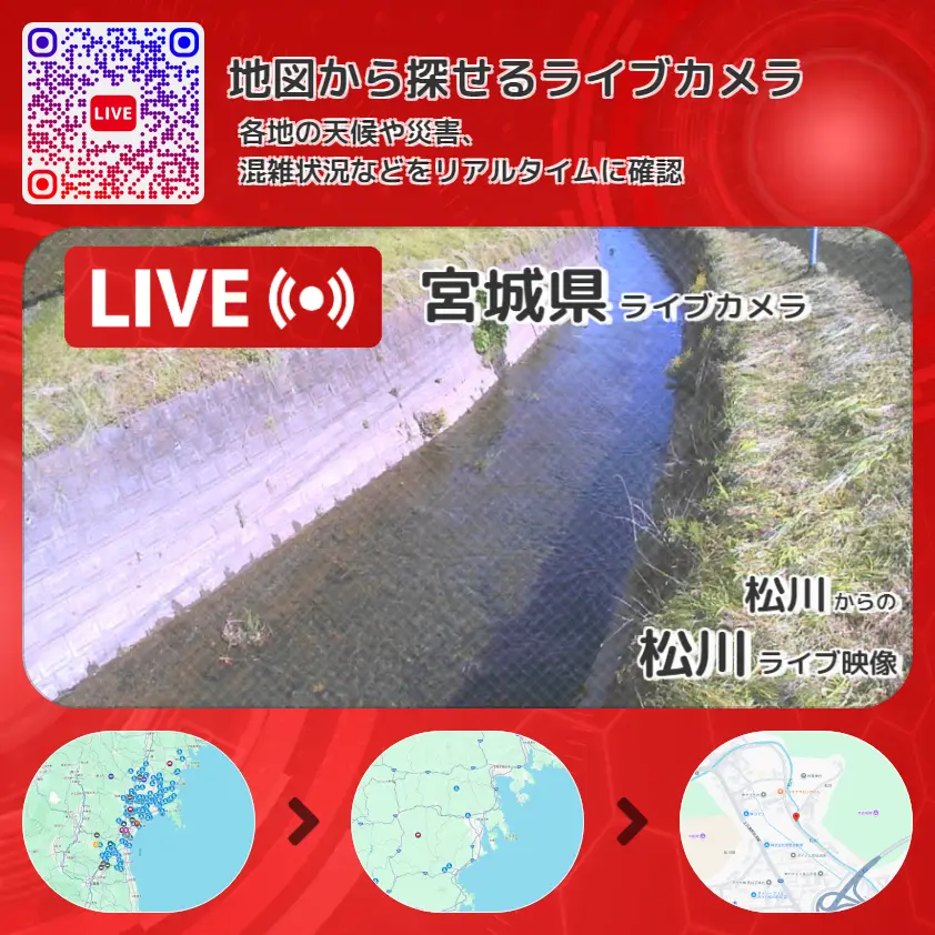 宮城県 「松川」ライブ映像(松川 設置カメラ) ライブカメラ 監視カメラ